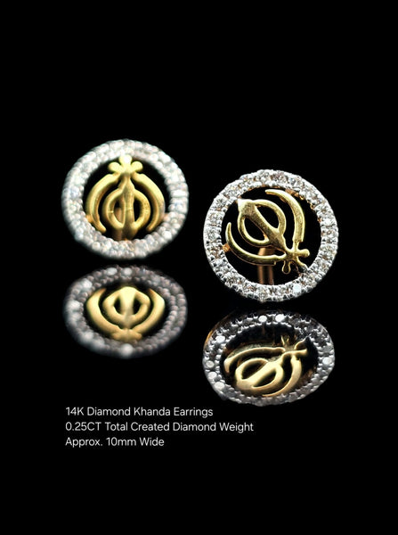 14k khanda diamond earrings