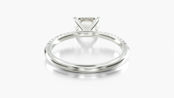 14K White Gold East West Petite Pavé Engagement Ring (Flush Fit)