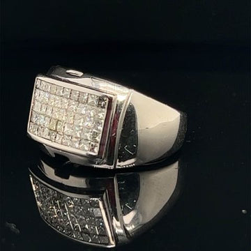 18kt Invisible Set Mens Diamond Ring
