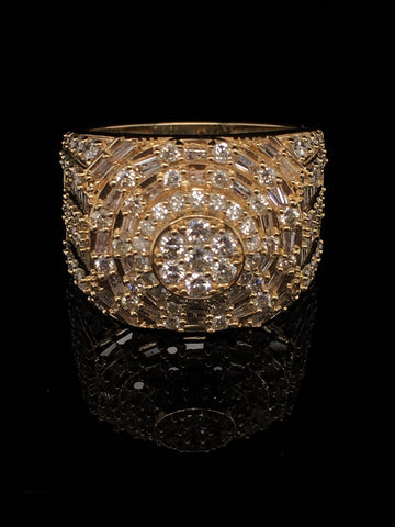 10kt Mens Diamond Baguette Style Ring