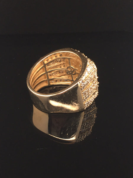 10kt Mens Diamond Baguette Style Ring