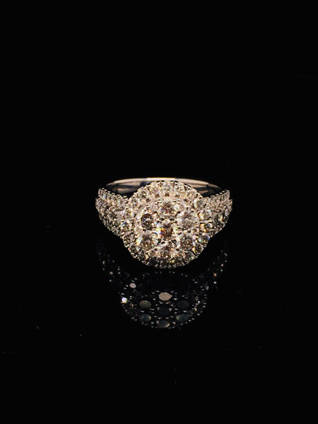 Large honeycomb Diamond ring and earring set
