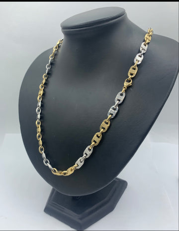 10kt gold two tone gucci link chain