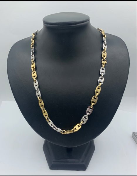 10kt gold two tone gucci link chain