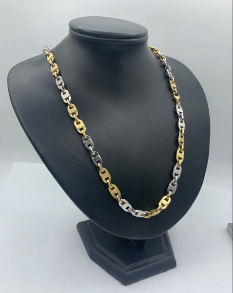10kt gold two tone gucci link chain