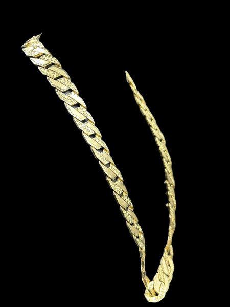 10kt Gold Diamond Cut Nugget Style Chain 167.6 g 26inches 15.7mm wide