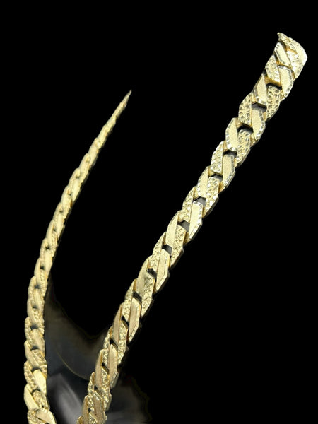 10kt Gold Diamond Cut Nugget Style Chain 167.6 g 26inches 15.7mm wide