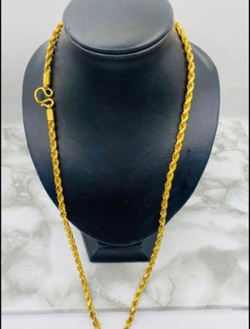 22kt solid gold rope chain. 101g 30inches long