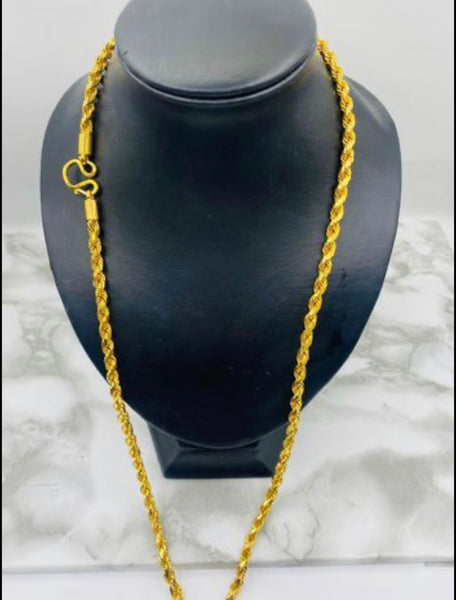 22kt solid gold rope chain. 101g 30inches long