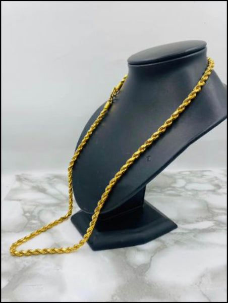 22kt solid gold rope chain. 101g 30inches long