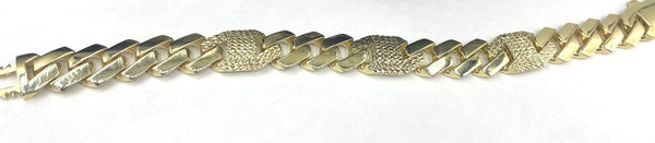 Men’s yellow gold diamond cut bracelet