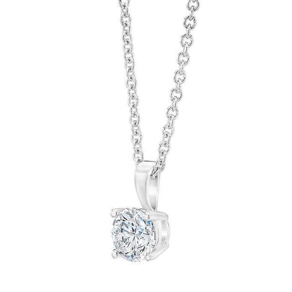 14kt White Gold Solitare Round Brilliant Diamond Pendant