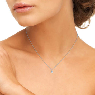 14kt White Gold Solitare Round Brilliant Diamond Pendant