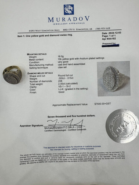 10K Yellow Gold Diamond Melee Ring