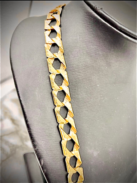 10kt Solid Gold Double Sided Diamond Cut