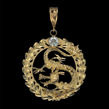 10K Gold Dragon Pendant