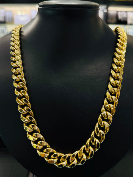 10KT Yellow Gold Jumbo High Polish Cuban Link Chain
