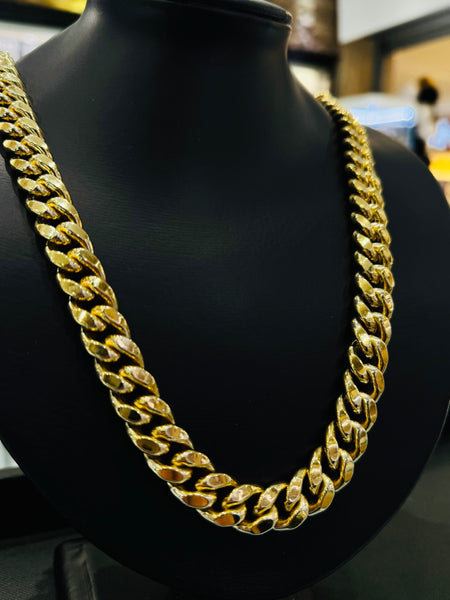 10KT Yellow Gold Jumbo High Polish Cuban Link Chain