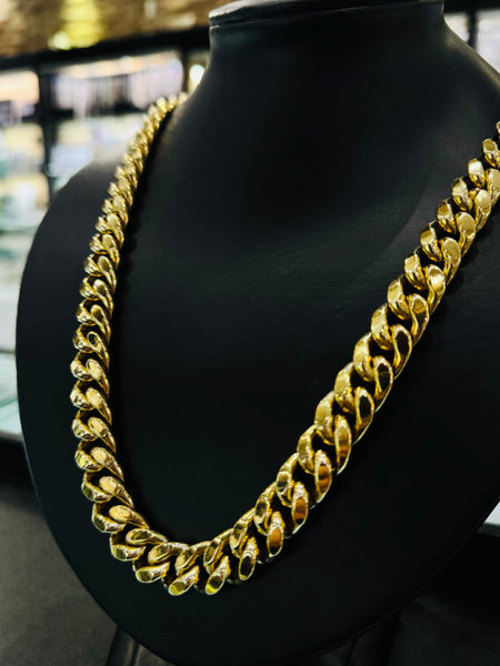 10KT Yellow Gold Jumbo High Polish Cuban Link Chain
