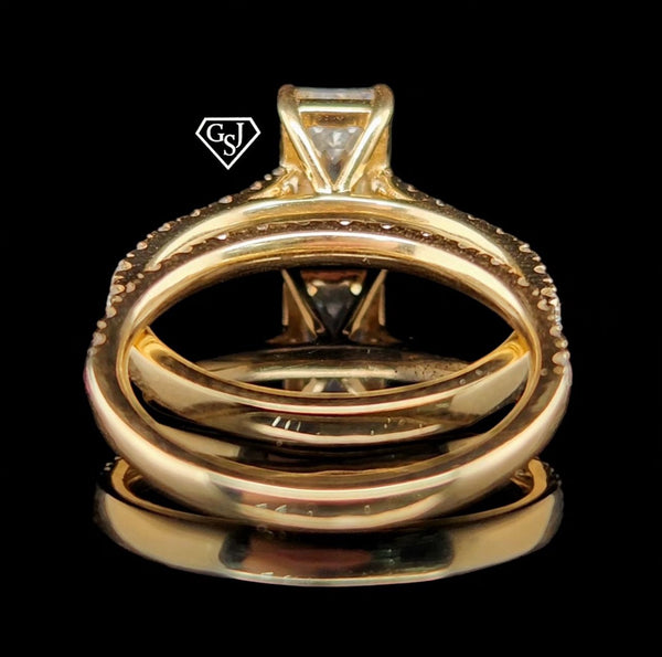 Gold Star Designs Presents this  Emerald Cut 1.63 Carat Diamond Engagement Set.