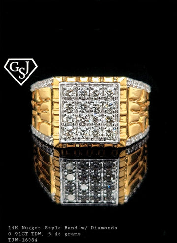 1 Carat Natural Diamond Nugget Style Ring
