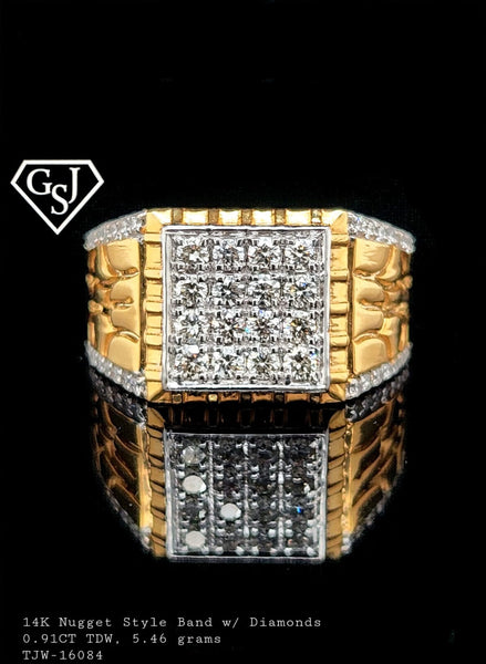 1 Carat Natural Diamond Nugget Style Ring