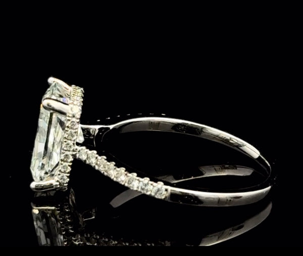 14kt white gold 3.25 carat radiant cut engagement ring