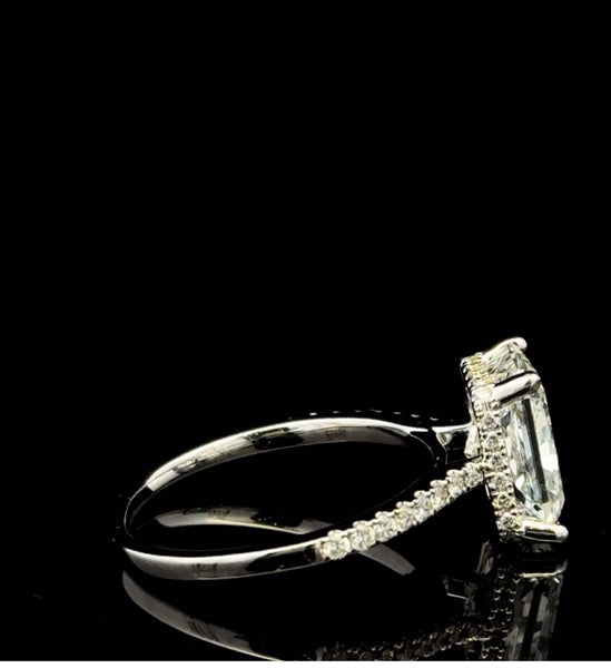 14kt white gold 3.25 carat radiant cut engagement ring