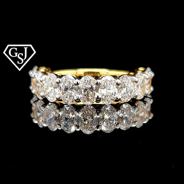 Oval Cut Diamond Wedding Band