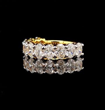 Oval Cut Diamond Wedding Band