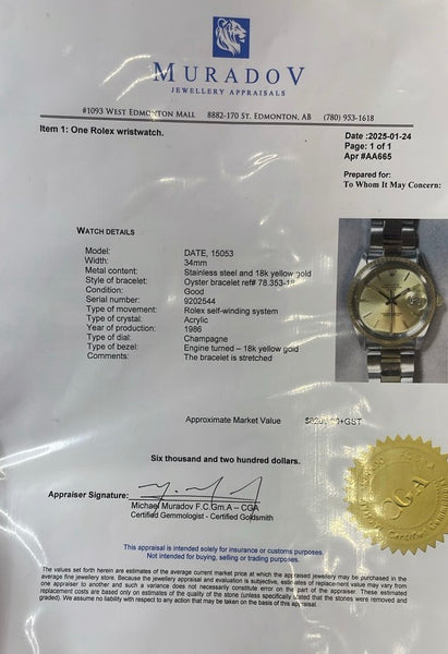 Two-tone Rolex Wristwatch