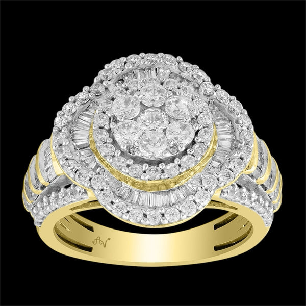 2.00CT Gold Blossoming Halo Ring