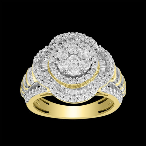 1.00CT Gold Blossoming Halo Ring