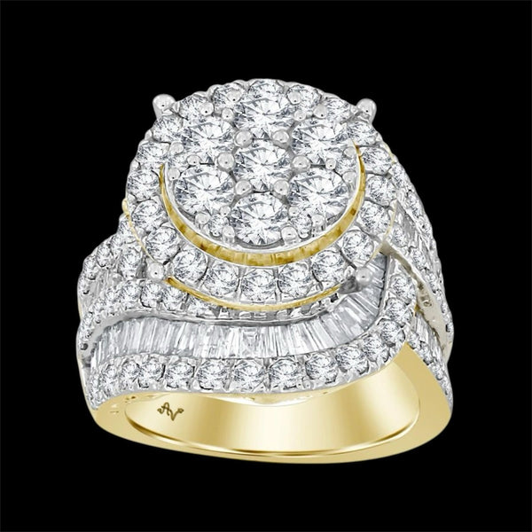 5.00CT Round Diamond Swirl Gold Ring
