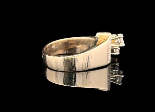 Ladies Stamped 14KT Yellow & White Gold Hand Assembled Diamond Ring