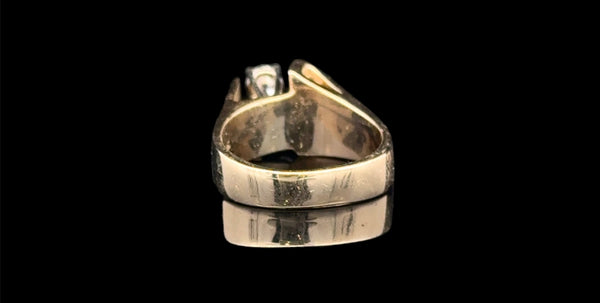 Ladies Stamped 14KT Yellow & White Gold Hand Assembled Diamond Ring
