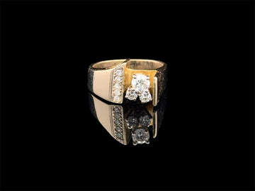 Ladies Stamped 14KT Yellow & White Gold Hand Assembled Diamond Ring