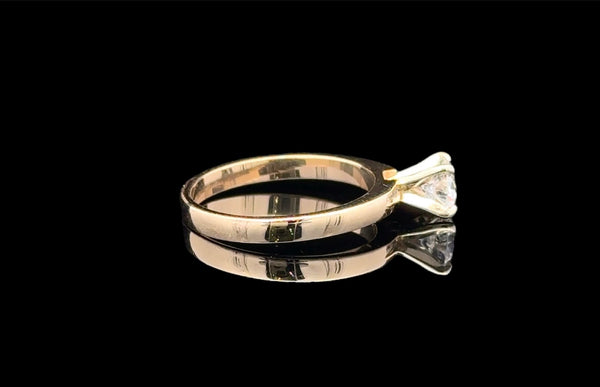 Ladies Yellow & White Gold - Diamond Solitaire Ring
