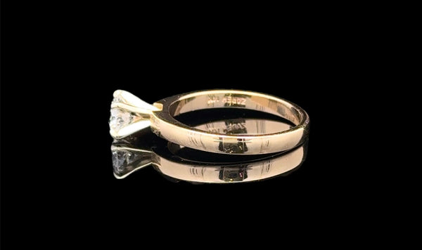 Ladies Yellow & White Gold - Diamond Solitaire Ring