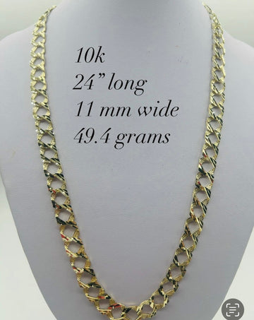 Diamond cut 10k gold chain