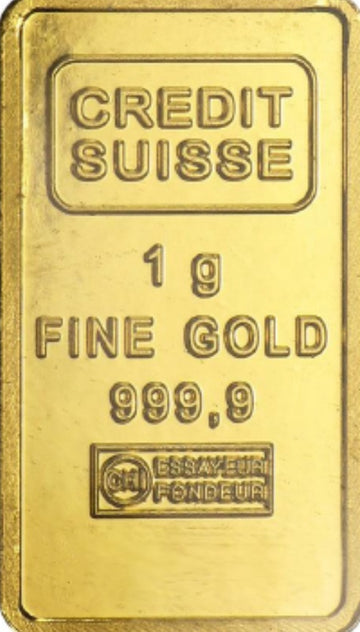 1g Gold Credit Suisse Bar 9999