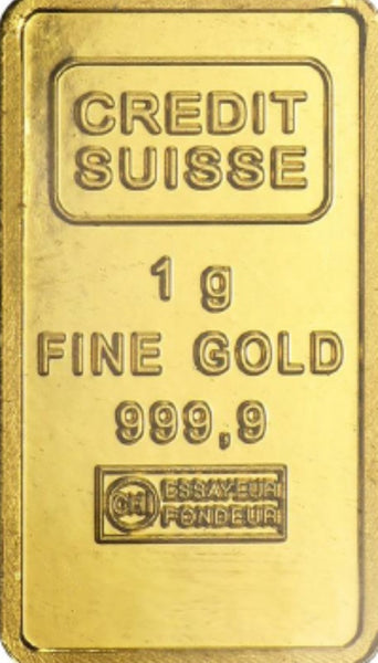 1g Gold Credit Suisse Bar 9999
