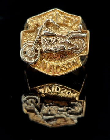 Stunning Harley Davidson motorcycle ring 10k gold