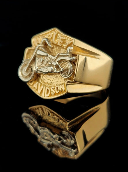 Stunning Harley Davidson motorcycle ring 10k gold