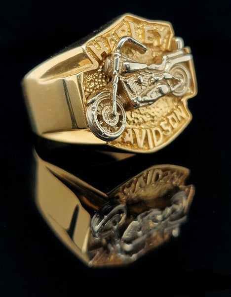 Stunning Harley Davidson motorcycle ring 10k gold