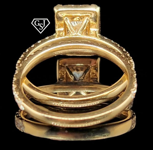 14K Gold and features a dazzling 1.18CT Emerald-Cut diamond