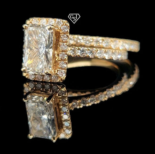 beautiful 14K Wedding Set with a combined lg diamond weight of 2.05CTs.
