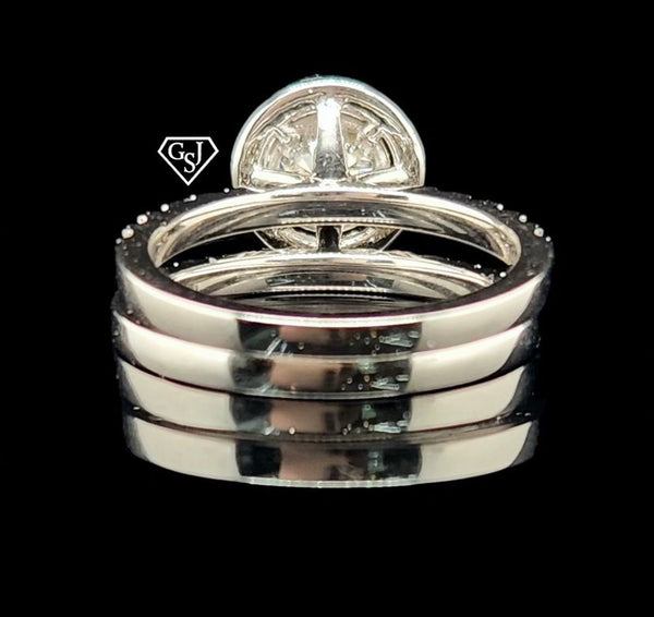 gorgeous 14K Wedding Set holds a dazzling 1.19CT Center Diamond