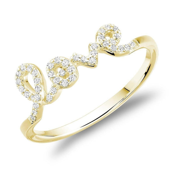 10KT Yellow Gold LOVE Diamond Ring