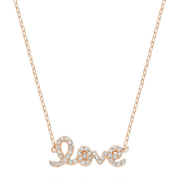 10KT Rose Gold Mini “LOVE” Diamond Necklace